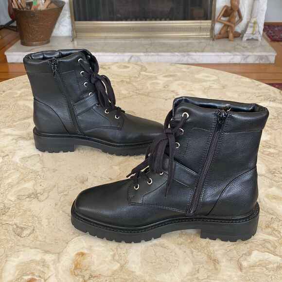Kelly & Katie Vegan Leather Chunky Motorcycle Buckle Boots - Picture 5 of 16